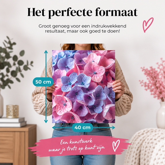 Paint by Numbers Pastel Hydrangea Flowers 40x50 cm - HobbyMania Originals