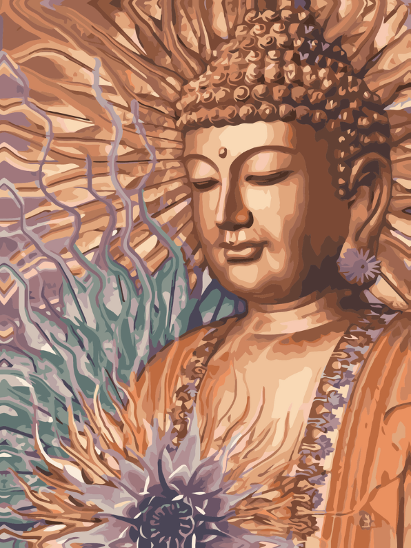 Boeddha met bloem – schilderen op nummer voor rust, meditatie en balans