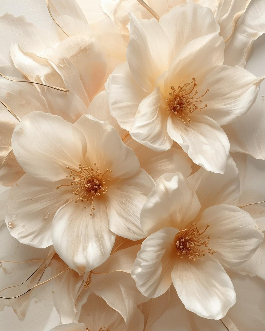 HobbyMania Originals - Luxe Beige Bloemen 40x50 cm