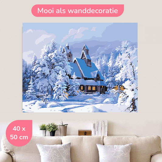 Kersthuisje 40x50 cm