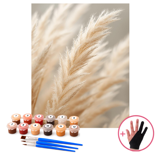 Paint by Numbers Pampas Grass Beige 40x50 cm - HobbyMania Originals