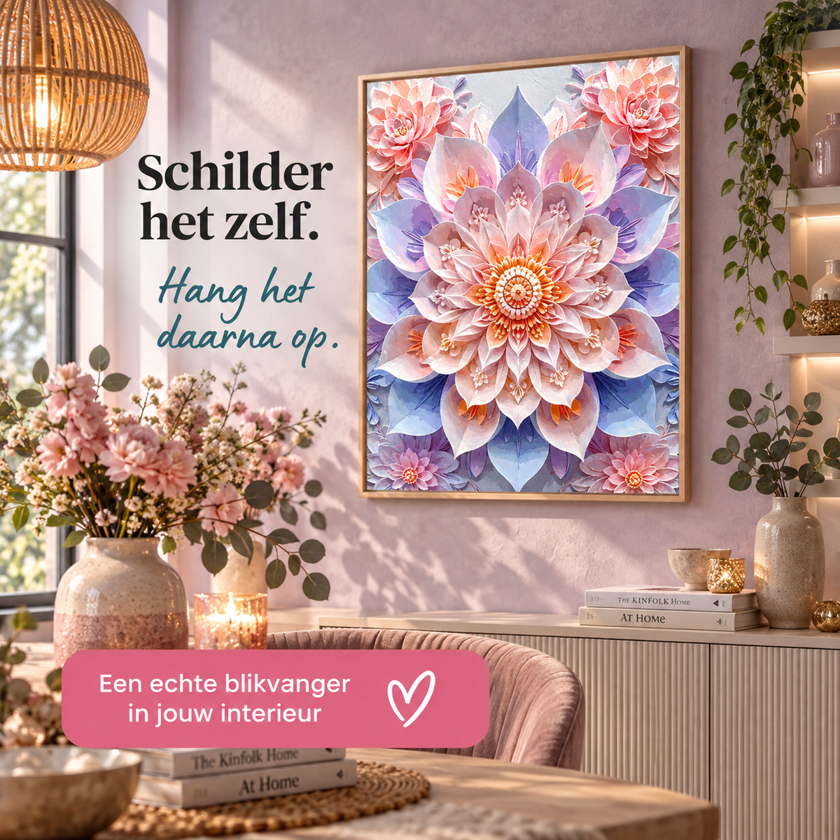 Paint by Numbers Mandala Pastel 40x50 cm - HobbyMania Originals