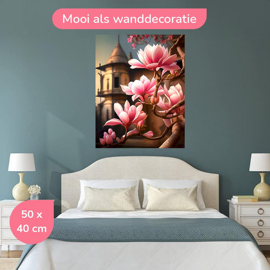 Toren met Magnolia Bloesem