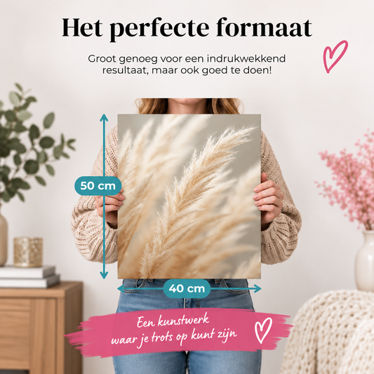 Paint by Numbers Pampas Grass Beige 40x50 cm - HobbyMania Originals