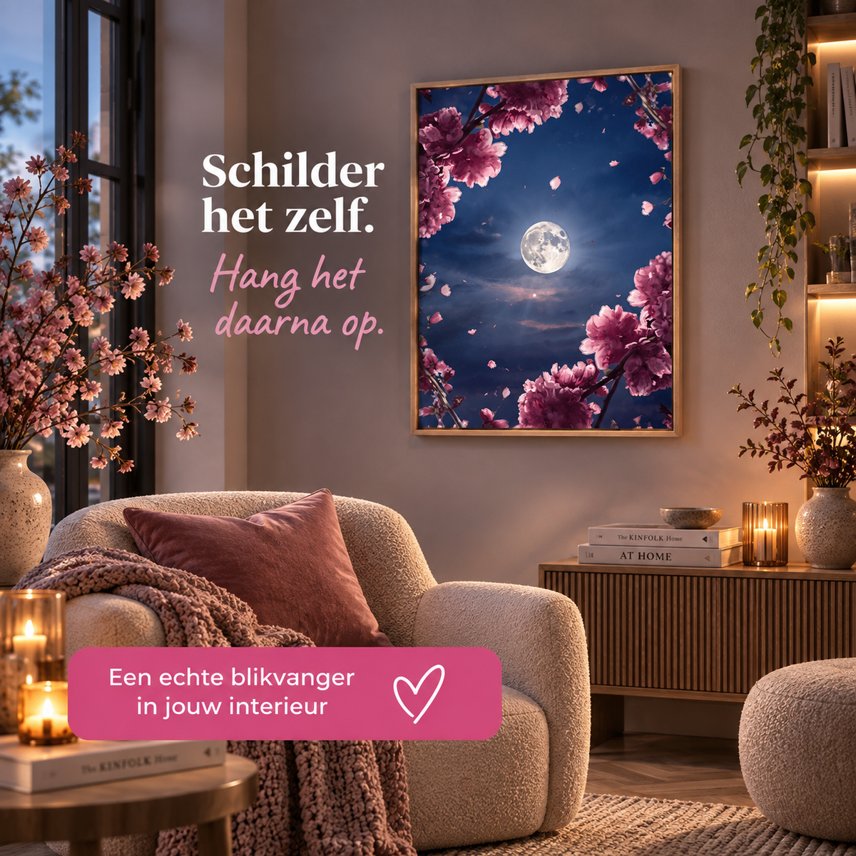 HobbyMania Originals - Sakura bij Volle Maan 40x50 cm