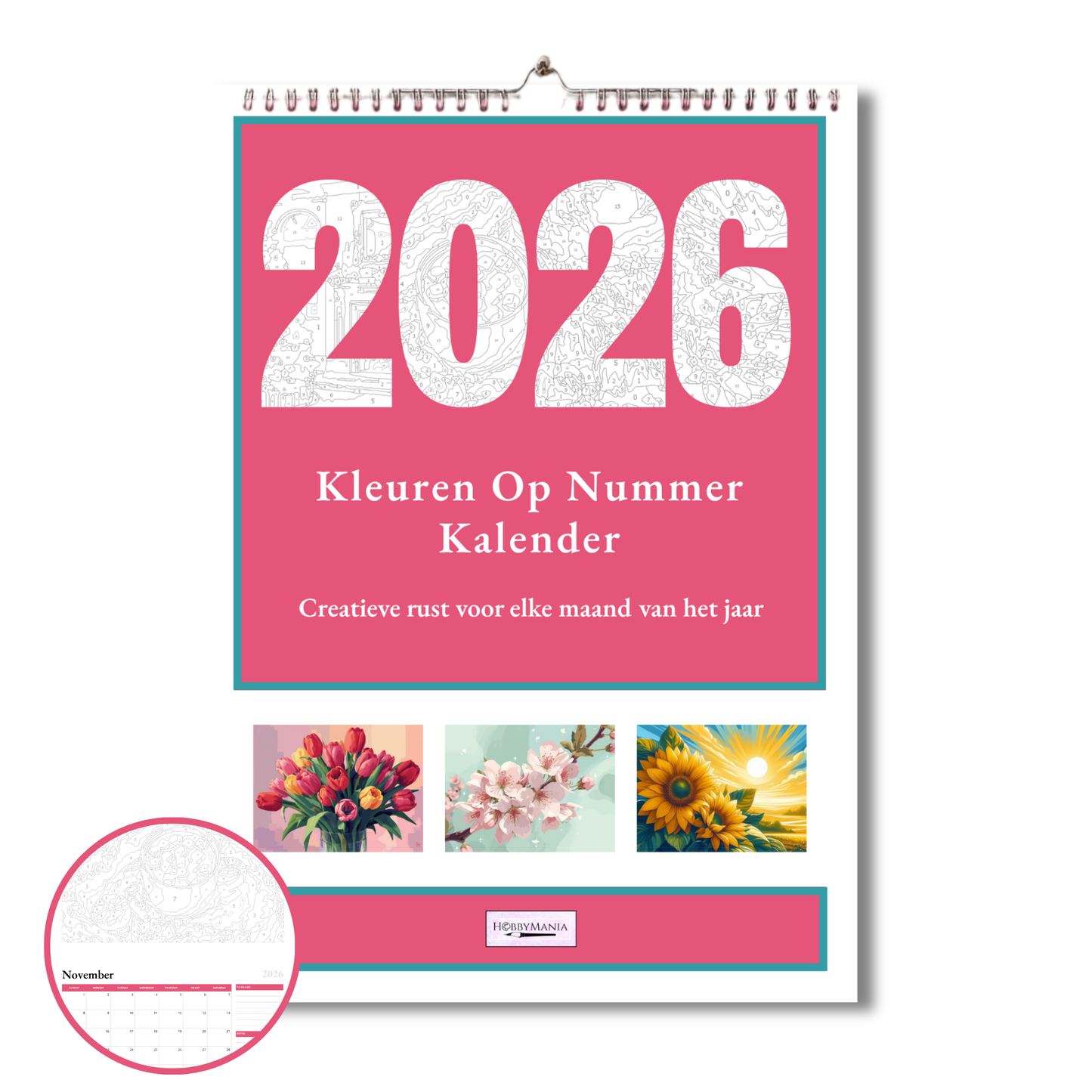 HobbyMania Kleuren Op Nummer Kalender 2026